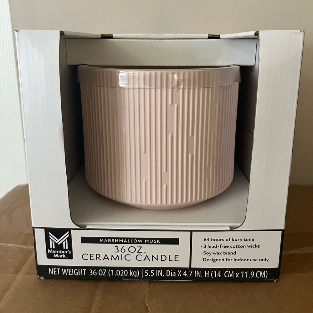 NIB Members Mark 3 wick Candle Marshmallow Musk